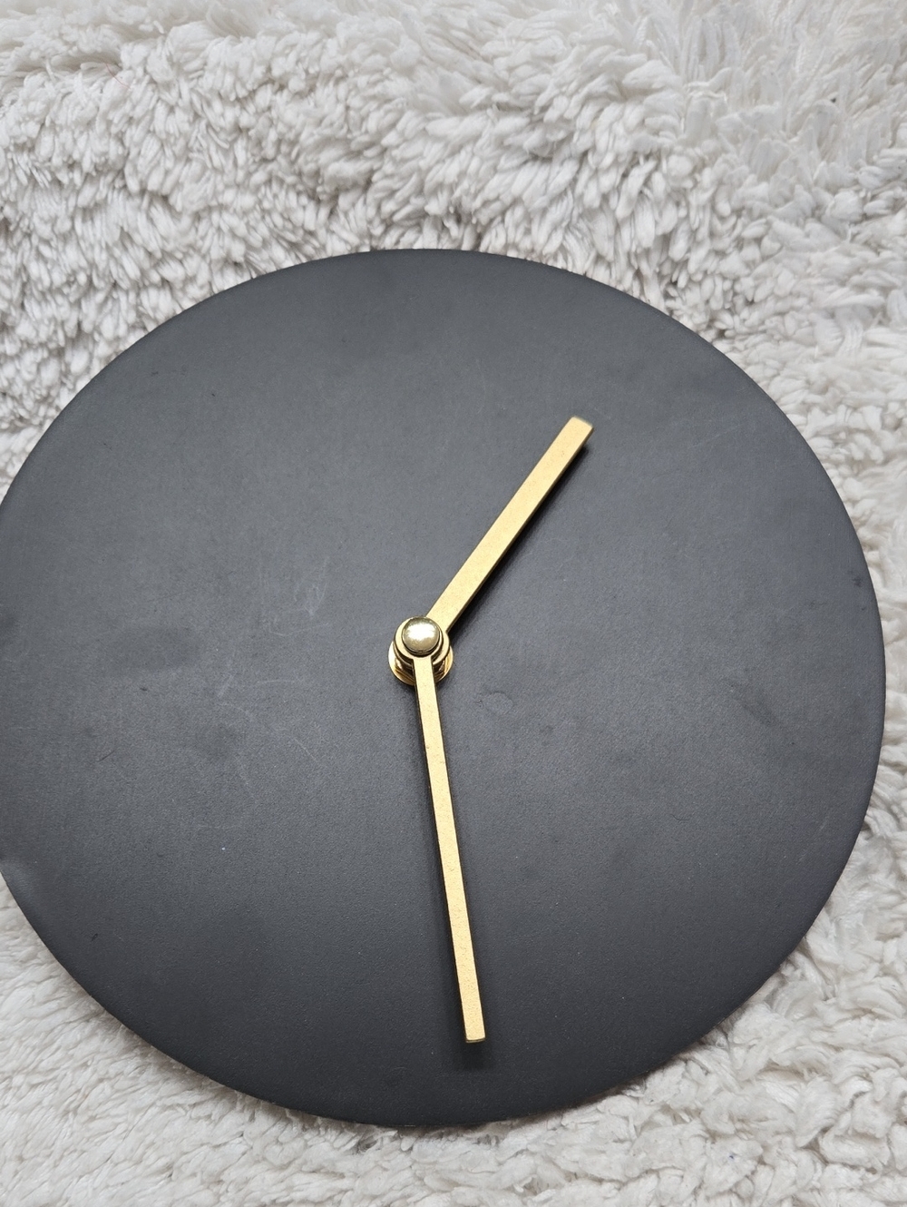 Minimalist Black Wall Clock with Gold Hands - Brand